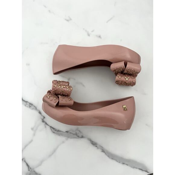 Mini Melissa Girls' Mel Ultragirl Sweet X Ballet Flat Pink Big bow Size 11 party - Picture 6 of 11